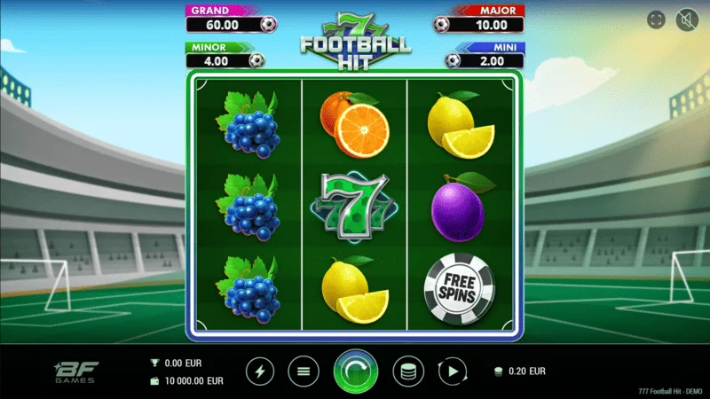 777 Football Hit - main game screen